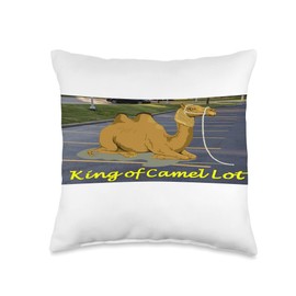 Camel Parked in the Camelot Bump up the Humor Camel Alpaca and Park let The Dromedary Begin Throw Pillow, 16x16, Multicolor