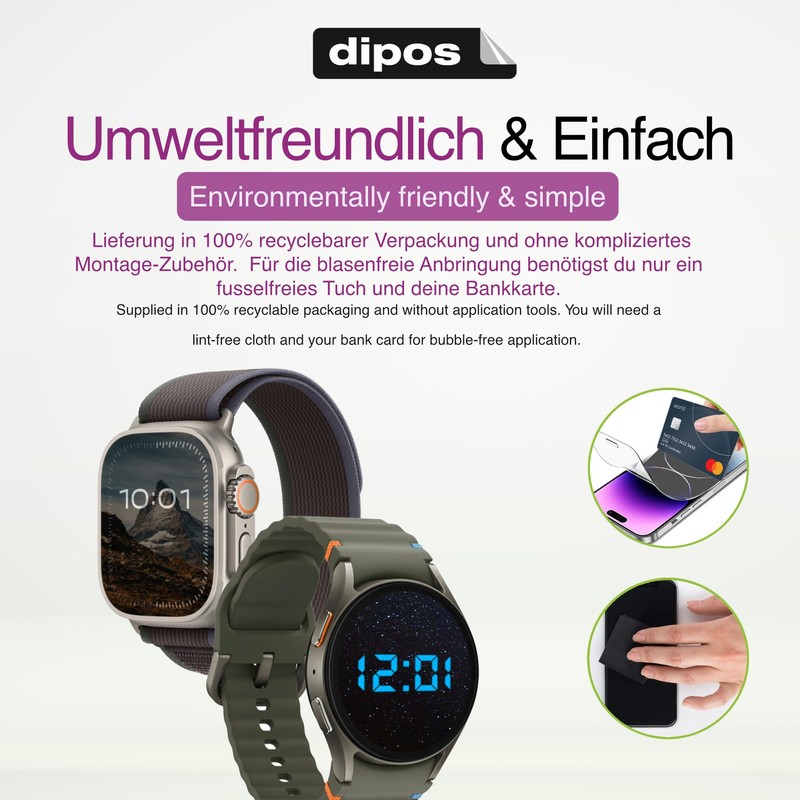 dipos I 6x Schutzfolie klar passend für Kiano Watch Joy