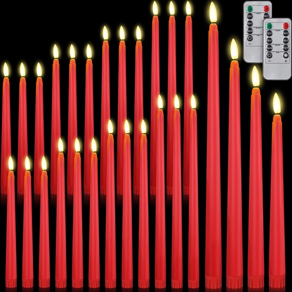 Rossesay 28 Pcs Flameless Taper Candles with Timer Remote 4