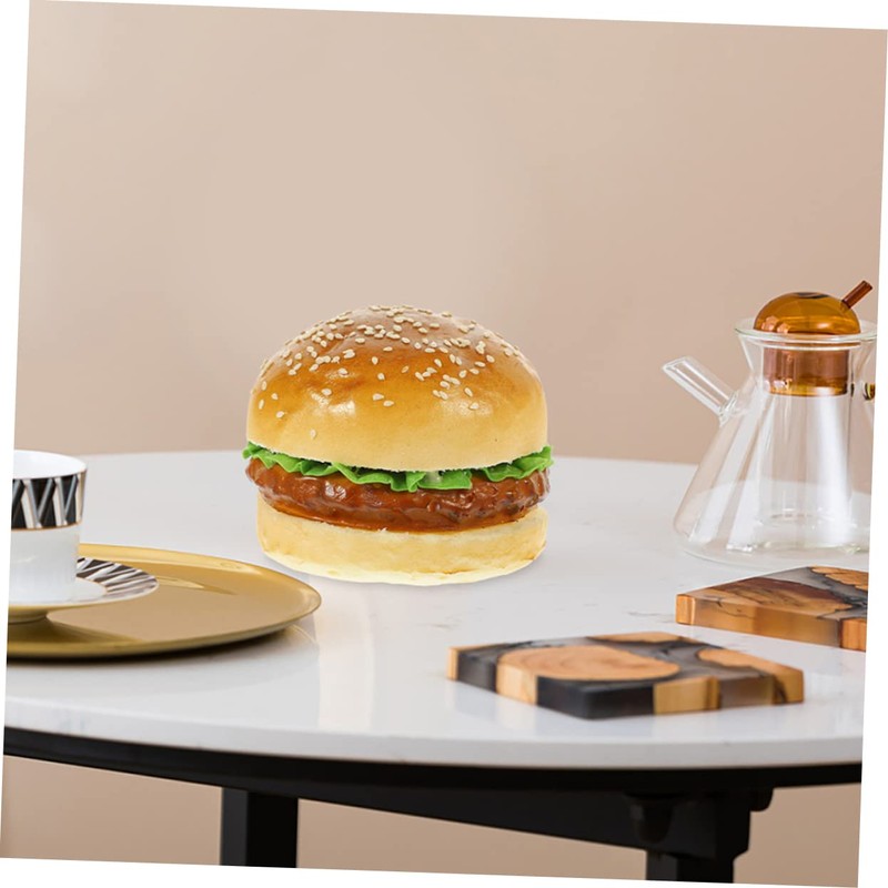 Kisangel 2pcs Realistic Simulation Burger Model Artificial Bread for Boys