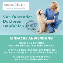 COOPER & BURTON Paw, Nose & Snout Balm for Dogs and Cats, Protection Against Heat, Cold & Salt, Beeswax Propolis, Carnaubau and Wool Wax, Antibacterial, Safe when Licking, Made in Germany