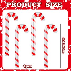 48 Inch Inflatable Christmas Candy Canes Jumbo Christmas Decorations Blow Up Christmas Candy Canes Inflatable Candy Canes Balloons Ornaments for Xmas Indoor Outdoor Holiday Yard Decor New Year Gifts