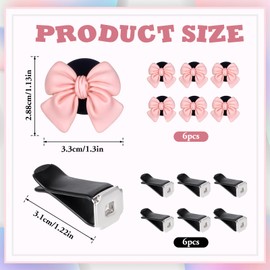 BOHUIZ 6 Pcs Pink Bow Car Vent Clips, Cute Air Freshener Bow Car Accessories Aesthetic Car Decorations with Vent Clips for Women Cars Auto Interior Decoration
