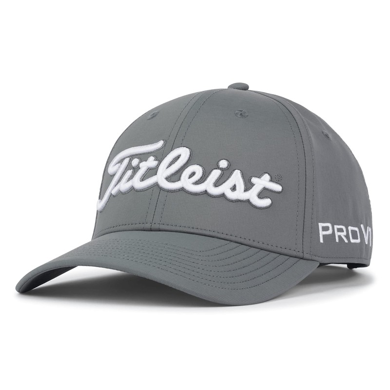 Titleist Men's Tour Performance Golf Hat Baseball Cap, Charcoal/White, One