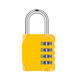 Combination Padlock,4 Digit Combination Lock, Locker Padlocks with Code Heavy Duty Weatherproof Padlock Outdoor Combination Lock for School Gym Locker,Sports Locker,Fence, Toolbox,Gate, 1pcs Yellow