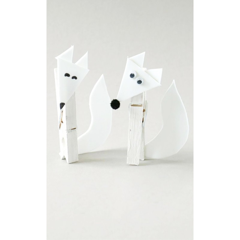 DECORA 100 x White Wooden Mini Clothes Pegs 3.5cm
