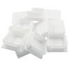 Hordion 12 Pcs 2" Square Plastic Plugs, White Tubing End