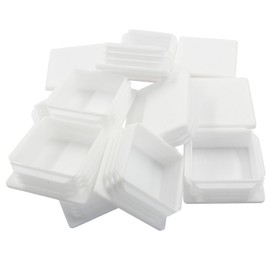 Hordion 12 Pcs 2" Square Plastic Plugs, White Tubing End Cap Chair Leg Inserts for Pipe Post Chairs Furniture