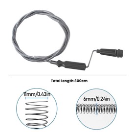 Toilet Unblocker Tools,Drain Snake Unblocker 300cm, Reusable Flexible Plumbing Sink Unblockers Tool for Sewer, Snake Drain Unblockers Bathroom Drainage, Kitchen Sinks