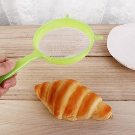 3 Pcs/Set Green Flour Sifter with Long Handle, Hangable Flour Colander Powder Filter Strainer Fine Mesh Colander Coffee Filter Tea Strainer, Colanders and Food Strainers Gadgets