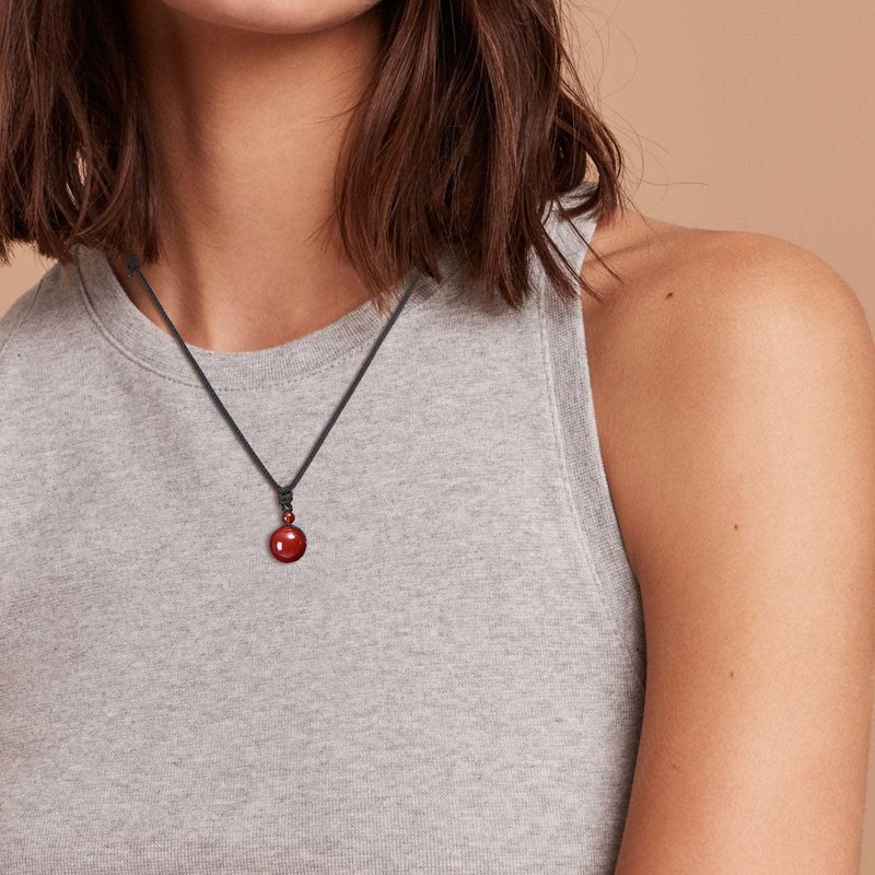 COAI Women's Men's Necklace with Gemstone Lucky Ball Pendant, Stone,