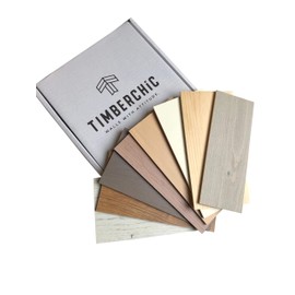 TIMBERCHiC 100% Real Wood - Premium Smooth Peel-and-Stick Wall Planks for Interior Decor – DIY Adhesive Wall Panels (Sample Pack) (All Shades)