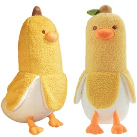 Homehalo Banana Duck Plush Toy, Banana Duck, Plush Toy, Fluffy, Co-Sleeping Pillow, Funny, Long, Body Pillow, Comfortable, Funny Gift, Mother's Day Gift, Celebration, Christmas Gift (19.7 inches (50 cm), Yellow
