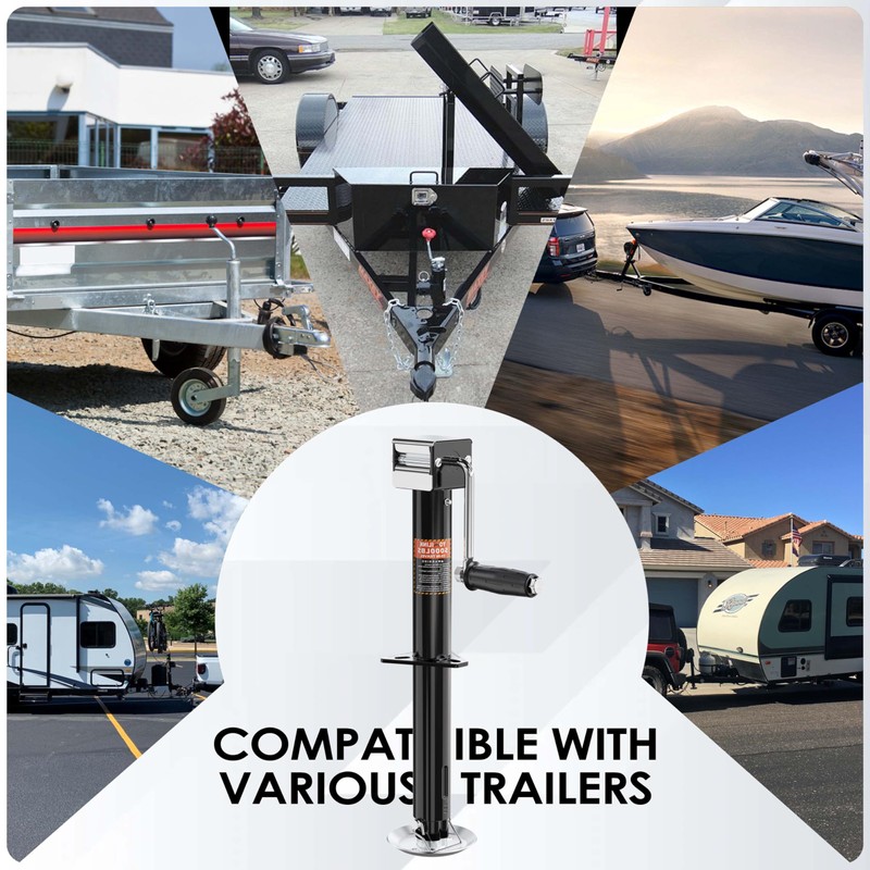 YOMILINK 5000 lbs A-Frame Trailer Jack, 15" Lift, Adjustable 5-Level