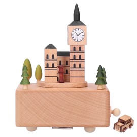 Beech Big Ben Music Box Handicraft Home Decoration British Style Desktop Ornament Gift
