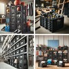 FLI Products Heavy-Duty Black Milk Crates for Storage, Organization &