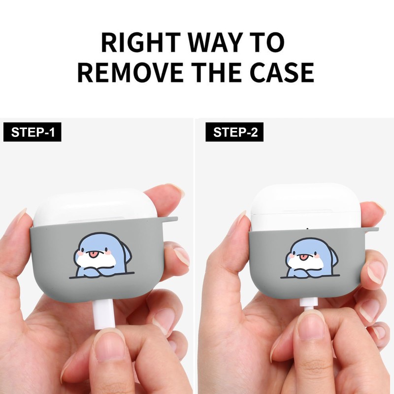 MAYCARI Cute Naughty Shark Case for AirPods 3rd Generation with