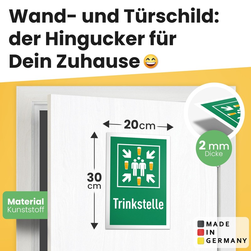 DankeDir! Drinking Point Sign Plastic 30 x 20 cm Alcohol