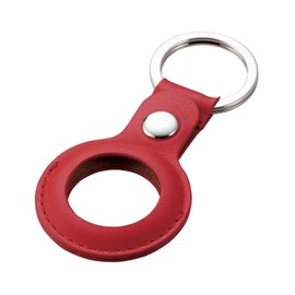 Elecom AT-LBKRD AirTag Case Soft Leather Bumper (with Key Ring) Red