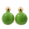 20mm L/Lime Green Enamel Dome Shaped Stud Earrings/Gold Tone