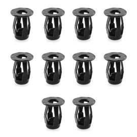 HJGarden 10PCS Black M6 Jack Nut Threaded Insert Petal Nutserts Jacknut Srew Petal Carbon Steel Thread Zinc Finish Blind for Pressboard Hardboard Door Anchors