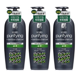 Elastine Bamboo Charcoal Scalp Purifying Shampoo, 680ml, 3 packs / 엘라스틴 대나무 숯 두피정화 샴푸, 680ml, 3개