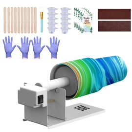ERZHE - espátula de taza para manualidades de resina epoxi con purpurina, kit de giro silencioso de 2 maneras para vaso de resina epoxi con purpurina
