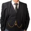 Gold Colour Double Albert Pocket Watch Chain With Locket Pendant