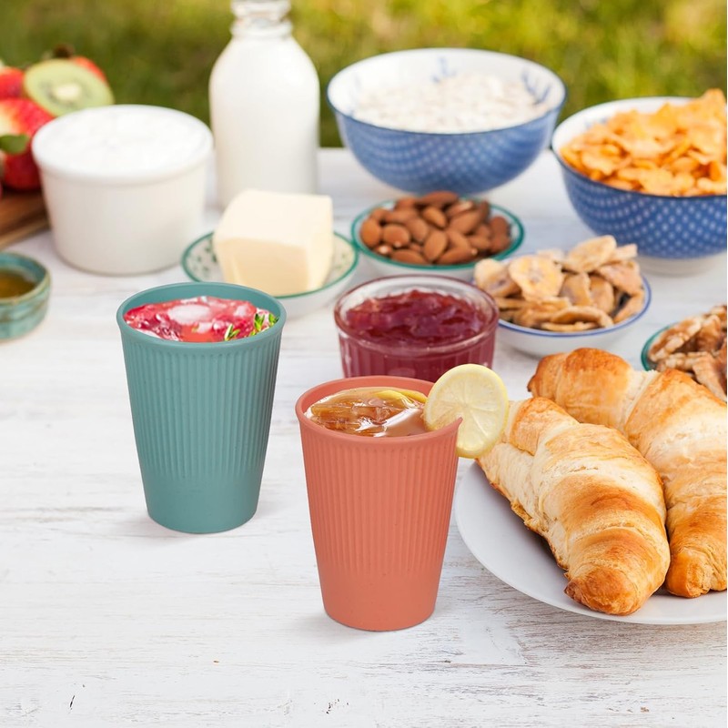 8 Pcs Unbreakable Drinking Cups, 350 ML Reusable Cup for