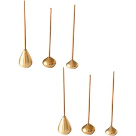 6Pcs Gold Mini Brass Incense Holder, Incense Cone Holder, Portable Coil Incense Holder, Incense Stick Holder for Home Office Teahouse, Water Drop Shape, Incense Holders