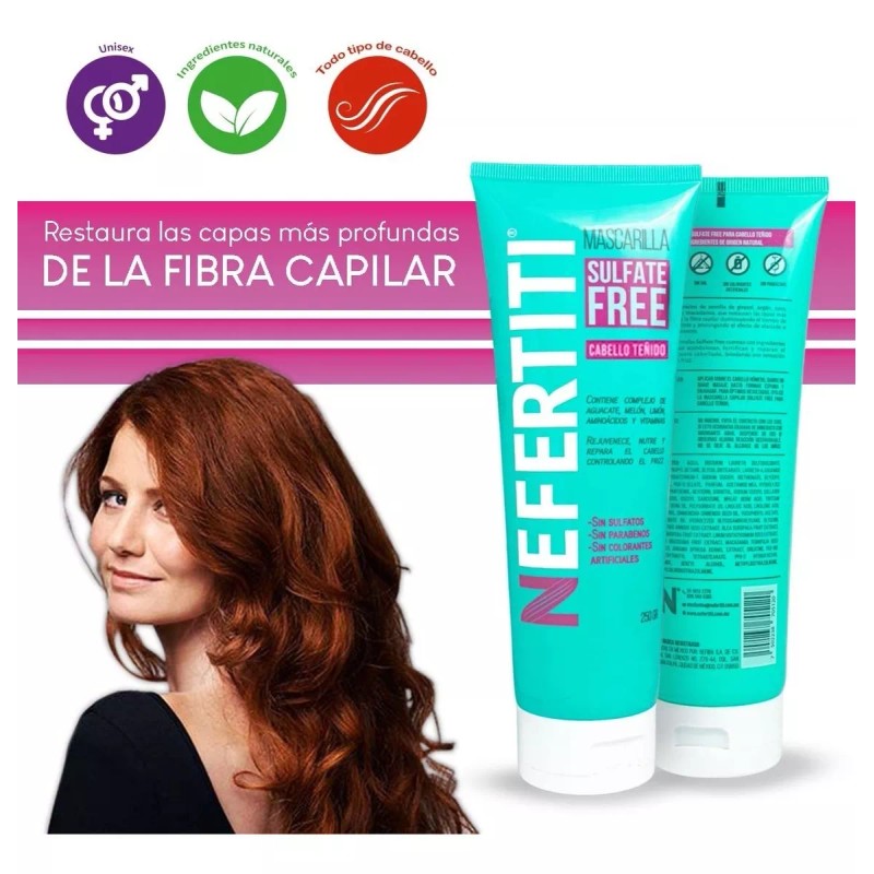 Nefertiti Mascarilla Sin Parabenos Para Cabello Teñido Nefertiti 250gr