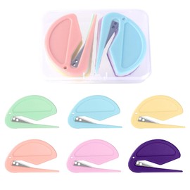 Lyreh 6pcs Plastic Envelope Opener, Macarons Package Envelope Slitter Letter Mail Opener Tool with Concealed Blade Wrapping Paper Cutter for Home Office Postal (6 Colors)