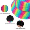 Umeepar Winter Faux Fur Fuzzy Bucket Hat Fluffy Warm Hat