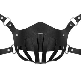 BaBakiak Punk Women Leather Mask - Adjustable Breathable Hollowed Out Mask Masquerade Party Half Face Mask - Cosplay Costume Accessory