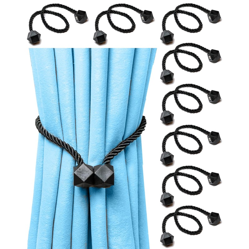 8 Packs Magnetic Curtain Tiebacks for Drapes, Decorative Drape Tie