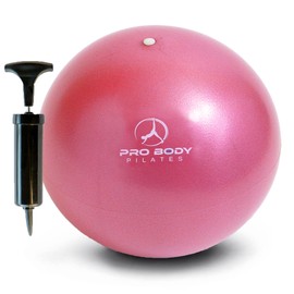 ProBody Pilates ProBody Pilates Small Exercise Ball with Pump - 9 Inch Workout Ball for Stability, Barre, Yoga, Core & Physical Therapy, Home Gym & Office Use (Pink)