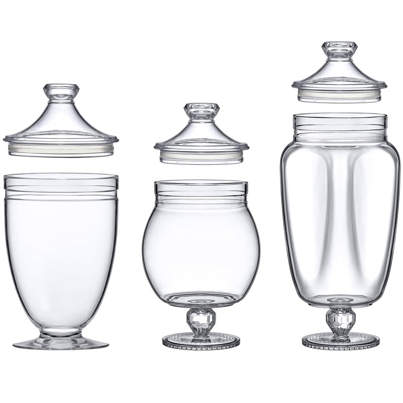 Amazing Abby - Admire - Plastic Apothecary Jars (3-Piece Set,