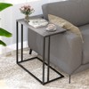CAMOAT C-Shaped Side Table, Modern End Table with Metal Frame,