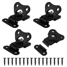 MY MIRONEY 4-Pack Black Spring Loaded Butterfly Twist Latch and Keeper Metal Hardware Toggle Clamp Hasp Box Chest Closure with Screws for Flight Case,1.97" x 1.5"