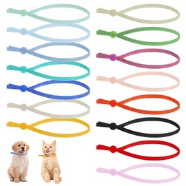 DOPENSPI 75PCS Stretchy Puppy Collar for Litter, Adjustable Kitten Collars