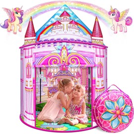 Mnagant Toys for Girls,Large Kids Tent Toddler Girl Toys,Foldable Tent for Kids with Carry Bag Indoor Playhouses,Princess Toys for 3-12 Year Old Girl Castle Playhouse Unicorns Gifts for Girls