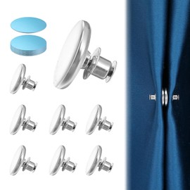 QZKJQDD Pack of 8 Magnetic Shower Curtain Side Clips, Magnetic Buckle, Leak-proof Buckle for Shower Curtain, Keeps Curtain Lining Closed on the Wall, Windproof, with 8 Magnetic Plates