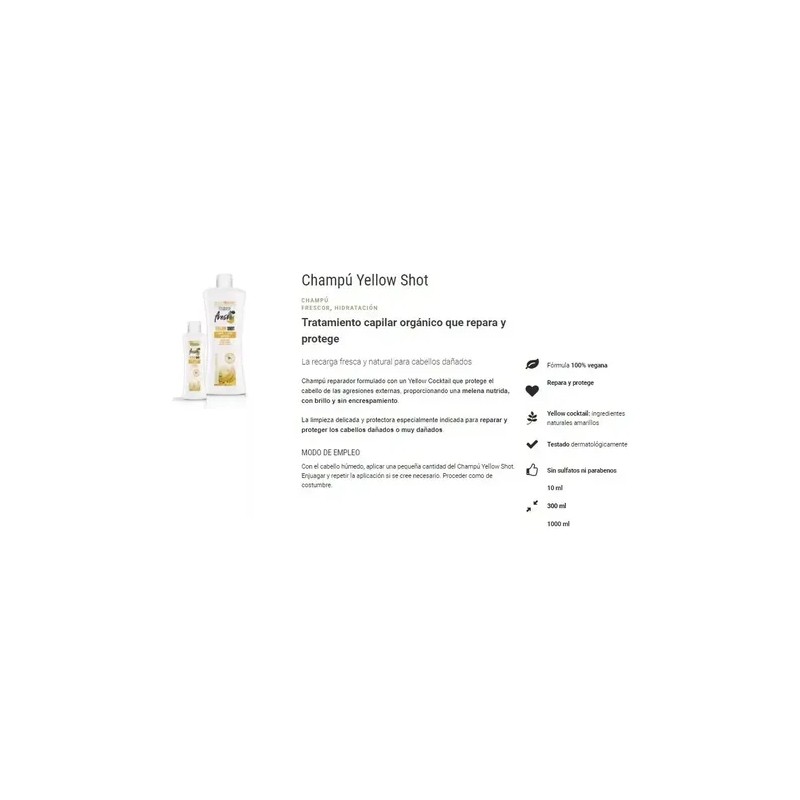 Salerm Biokera Yellow Shot Shampoo 1lt + Mascarilla 250ml
