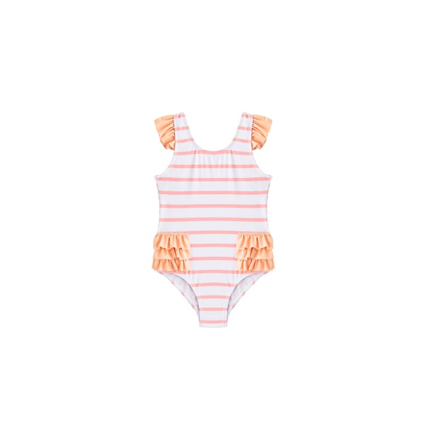 LIZENS Girls One Piece Swimwear Ruffle Trim Flounce 2-12Years Striped