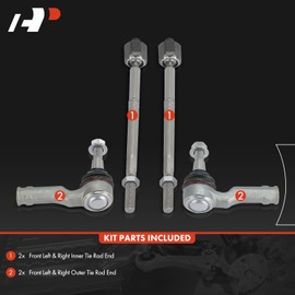 A-Premium Set of 4, Front Inner and Outer Tie Rod End Kit, Compatible with Land Rover Range Rover 2016-2023, Discovery 2017-2023