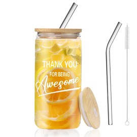 DHQH Thank You Gifts for Women, Employee Appreciation Gifts, Unique Birthday Gifts With 16 Oz Glass Cup for Coworker Teacher Nurse Mom Thanksgiving Gifts