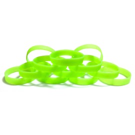 TheAwristocrat_USA Company_1 Dozen Multi-Pack Blank Wristbands Bracelets Silicone Rubber - Select from a Variety of Colors (Small (7" 180mm), Light Green Glow-in-The-Dark)