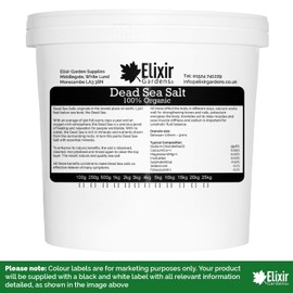 Elixir Gardens Dead Sea Salts 100% Organic 0.8-5mm Granules Tub 1kg