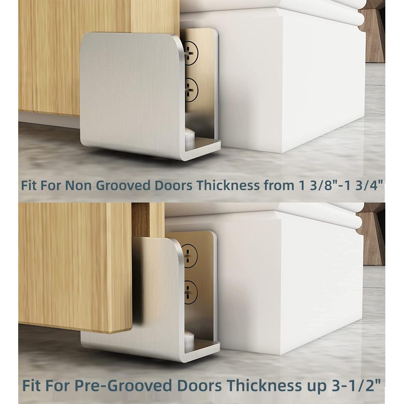 JUBEST Stainless Steel Floor Guide Wall Mount Sliding Barn Door
