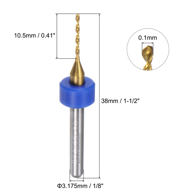 QUARKZMAN PCB Drill Bits 1/8 Inch Shank 1 mm Titanium